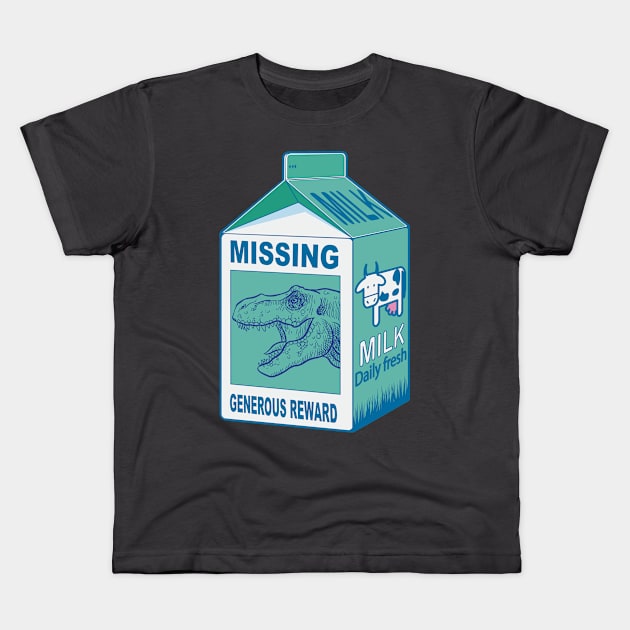 Missing T-Rex Jurassic Kids T-Shirt by Manikool